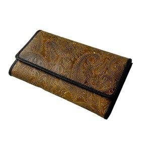 Relic western boho embossed natural faux leather trifold wallet